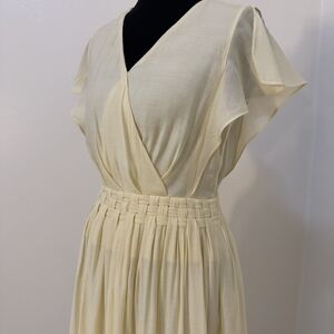 Light Yellow Organza Flared Dress